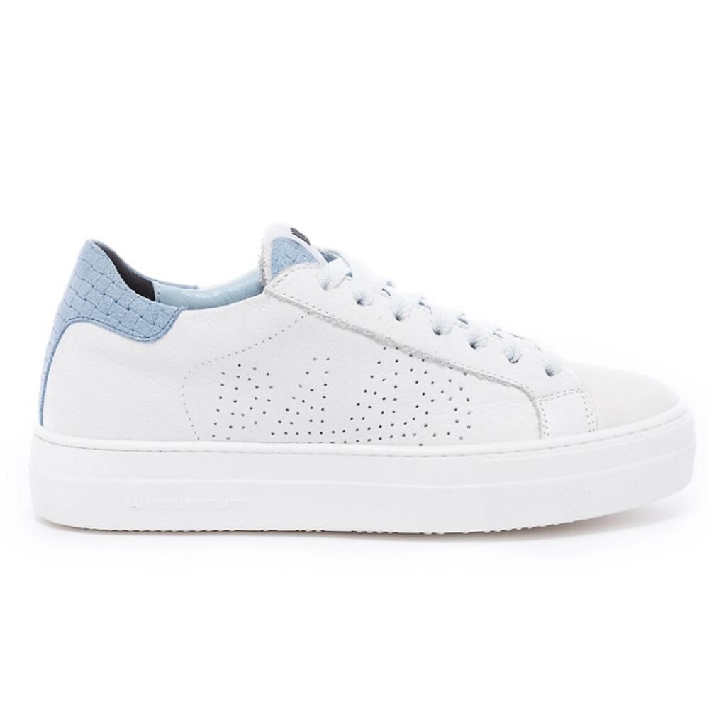 P448 Womens Thear Platform Sneaker EU 42 US 11 M White Blue Leather GUC